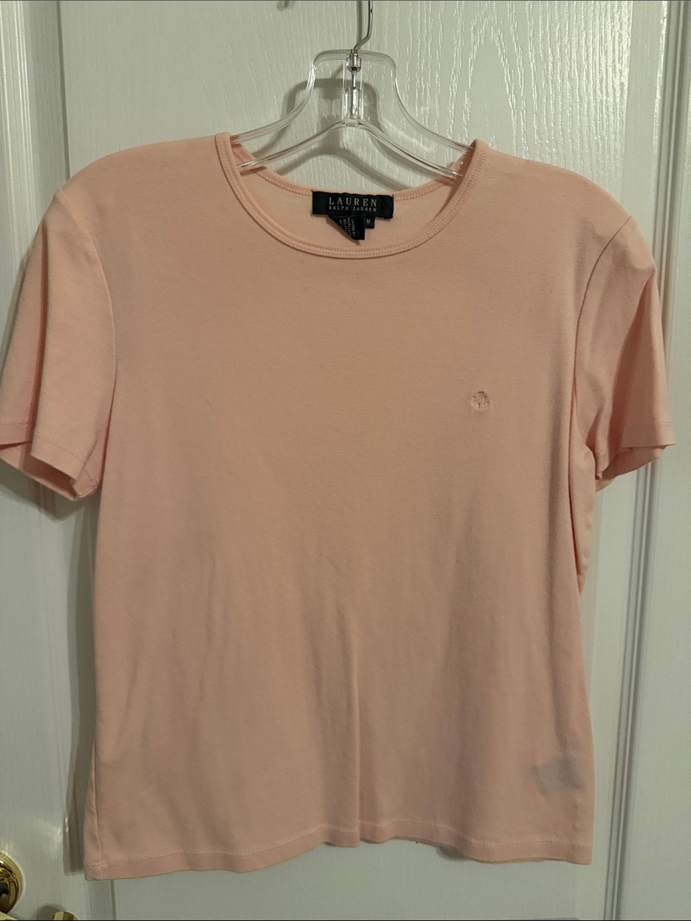 Lauren Ralph Lauren Short Sleeve Crewneck Tee in Pale Pink